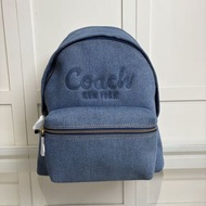 Coach 蔻馳 新款黑丹寧牛仔雙肩包 最新三月新款丹寧雙肩包