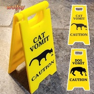 WOLFAY Cat Vomit Sign, Gift Funny Dog Vomit Sign, Durable Bright Yellow Warning Sign