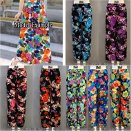 OFFER  BUNGA SELUAR PALAZO LYCRA MURAH FLORAL PALAZZO MUSLIMAH LONG PANTS SELUAR PANJANG