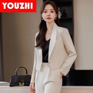 2025 New[Real Stock]Women's office set wear long Coat and pants 2 piece business work clothes S~4XL 