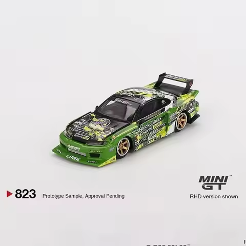 Minigt 1:64 # 823 lb S15 Silvia # 555 V2 Alloy Car Model