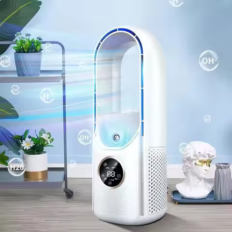 Bladeless Fan Portable Air Conditioner Led Display Desktop Fanless Blade Cooler Cooling Fan Tower Ai