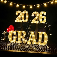 Graduation Decorations 2026 LED Marquee Letter Lights GRAD Ornaments For Home Prom Congratulations