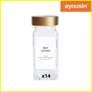 ◇ ◊☜ ● AYOUSIN Gold Glass Spice Jar Condiments Container 120ml 180 ml