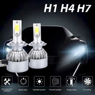 [SM]2Pcs C6 H1/H4/H7 Car LED Headlight Bulb 6000K Super Bright Light Driving Lamp