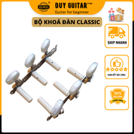 Bộ khoá đàn guitar classic màu bạc mẫu chùm 3 Duy Guitar Store
