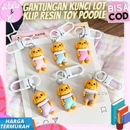 GANTUNGAN RESIN KEYCHAIN TOY POODLE LOT CLIP LOT CLOTH TOY POODLE CUTE UNIQUE CUTE DOG RESIN HANGER 