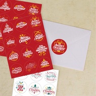 120 Pcs/Pack Red White Round 3.5cm Merry Christmas Stickers Christmas Gift Decoration Sticker Envelope Sealing Labels