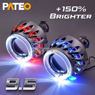 2.5 inch H1 H4 H7 HID Bi-xenon Ver 9.5 Car Headlight Projector Lens Metal Double LED Optical Turbine
