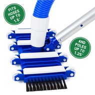 Swimming Pool Cleaning Suction Table 8 Wheels Brush 2 Heads 35cm Long Flexible Swimming Pool Bottom 