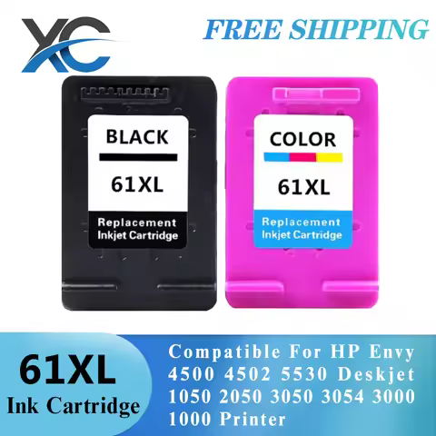 2PCS 61XL Ink Cartridge Compatible for HP 61 XL CH563WN CH564W Deskjet 1056 1000 J110a 1010 1510 205