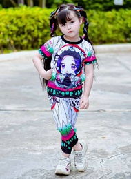[BeautieItem] เสื้อผ้าเด็ก ชุดนอนเด็ก ชุดเซ็ตเด็ก งานผ้าไมโครพิมพ์ลายทั้งชุด ลาย ดาบพิฆาตอสูร ชิโนบุ  (เสื้อแขนสั้น+ กางเกงขายาว)