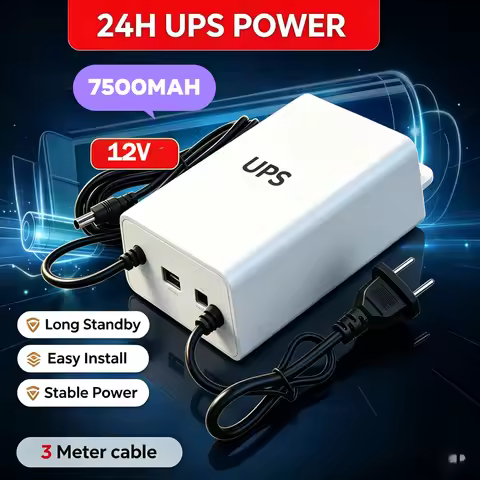 7500mA Battery UPS Power Adapter High Temperature Resistant Backup Battery UPS Power Supply for Secu