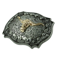 Kloware Unique Buckle Engraved Golden Bull Head Belt Buckle West Cowboys Buckle