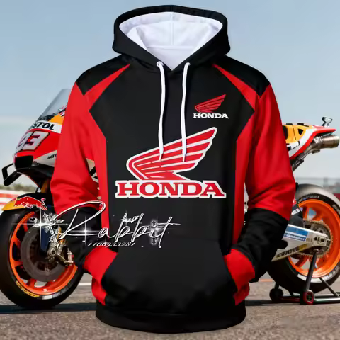 2025 New Popular Honda Motorcycle Racing Cycling Warm Hoodie Men's Fashion Street Honda HRC Motorcyc