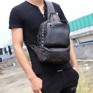 Vintage Fashion Large Capacity Mens Chest Pack Leather Crossbody Bag For iPad Casual Single Sling Sh