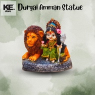 Durgai Amman Resin Statue – Goddess with Lion Figurine