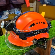 Safety helmet best with Visor helmet rock climbing caving outbound rescue high safety with headlamp 