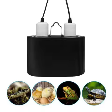 Reptile Light Fixture for Reptile Dome Uvb Light Fixture Dual Lamp Cap Combo Integration Design Heat