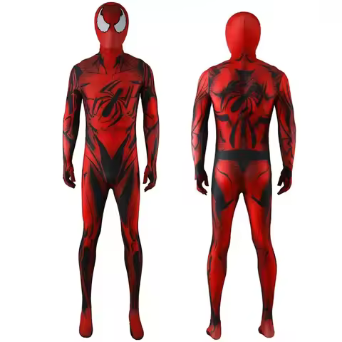 Halloween Scarlet Spider Superhero Cosplay Costume Full Spiderman Bodysuit Zentai Second Jumpsuits #