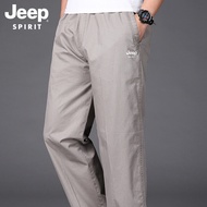 JEEP SPIRIT กางเกงสำหรับผู้ชายใหม่กีฬาสบายๆหลวมกางเกงกางเกงขายาวสีดำจัดส่งฟรี