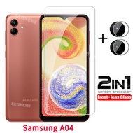 Samsung A04 Flim 2 in 1 Screen Protector For Samsung Galaxy A04 A04s 4G 5G Full Cover Tempered Glass