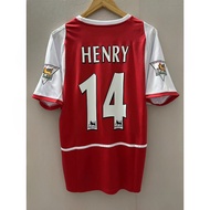2002-2004  Arsenal BERGKAMP HENRY Top Quality Home Retro Soccer Jersey custom T-shirt Football Jerse