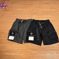 Stone Island เกาะหิน STONE กระเป๋าเครื่องมือสไตล์อเมริกันทำงานสบาย ฤดูร้อนสวมกางเกงขาสั้นหลวม ๆ ห้าส