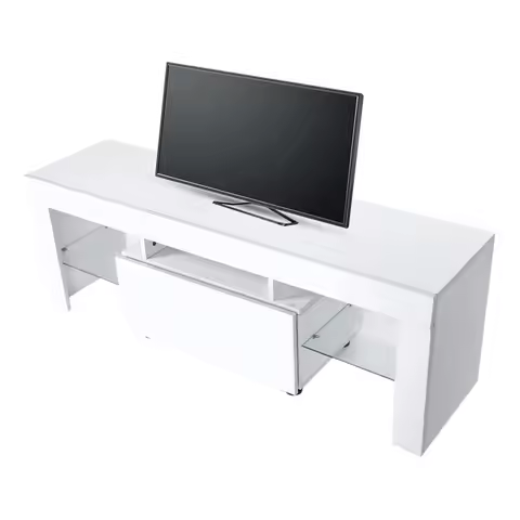 Modern TV Cabinet Unit Entertainment Stand with LED Strip Remote Control Home Decor TV Cabinet Moder