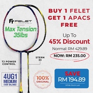 【Flexi Combo】 FELET TJ Power-Control (Blue Red) 4UG1 + 【FREE】 APACS Stern 33 (Black Yellow) Badminto