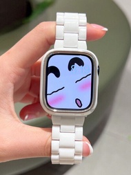 1入組男女適用蘋果實心顏色樹脂錶帶，與Apple Watch帶40mm、Ulrta 49mm、44mm、45mm、41mm、42mm、38mm 手帶手環相容，與Series SE 9 8 7 6 5 4 3 2 1蘋果手錶配件相容