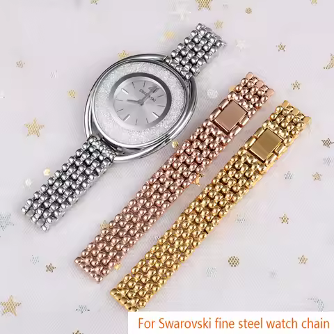 10MM 12MM For Swarovski FOSSIL Women's Watch Strap Armani AR1926 1925 1909 Metal All-Sky Watch Chain