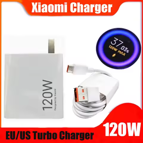 120W Original Xiaomi Charger Turbo Fast EU/US Wall Gan Charge Adapter Usb 6A Type C Cable For Mi 14 