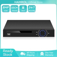 Hamrol 32CH 8MP 4K กล้องวงจรปิด H.265เครือข่าย NVR เครื่องบันทึกวีดีโอ 2.0สำหรับกล้อง IP 2พอร์ต SATA