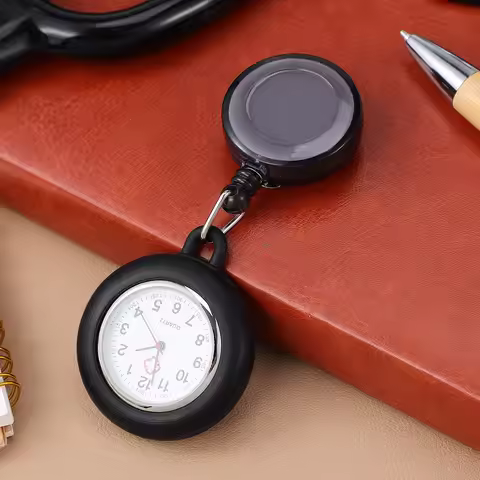 Badge Reel Pocket Watch FOB Clip Hanging Clock Retractable Watch Clock Hospital Medical Nurse Doctor