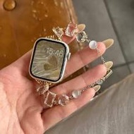 1pc Luxurious Gemstone Studded Metal Bracelet Watch Band Compatible With Apple Watch Series 11/10/9/