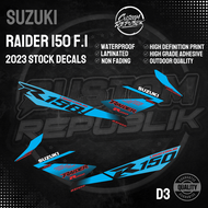 Suzuki Raider 150 FI 2023 Stock Decals Set