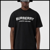 BURBERRY T-shirt Letchford Logo UNISEX 100% Premium Cotton Oversized Black T-shirt Burberry Logo Pri