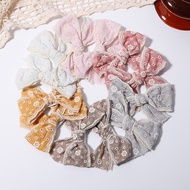 1pcs/set Cute Hollow Lace Bow Children's Hair Clip Pure Cotton Solid Color Lace Safety Hair Clip Baby Fashion Accessories