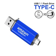 USB3.1โลหะ32G คีย์ USB2.0ชนิด C USB แฟลชไดร์ฟ OTG 2 IN 1 USB 3.0 128GB ไดร์ฟปากกา64GB 256GB Pendrive ดิสก์ OTG ไดรฟ์