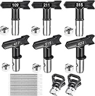 Yoption 14 Pieces Airless Spray Gun Tool Set, 6 Airless Paint Sprayer Tips, 6 Airless Paint Spray Gu