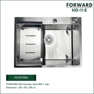 Forward ซิงค์ ซิงค์ล้างจาน อ่างล้างจาน ซิงค์สแตนเลส อ่างล้างจานสแตนเลส ซิงค์สแตนเลส 304 Kitchen sink stainless steelsink 304 FS1317RH