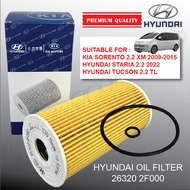NEW ORI 26320-2F000 HYUNDAI KIA OIL FILTER SORENTO XM 2009-2015 STARIA 2.2 2022 TUCSON 2.2 TL ENGINE
