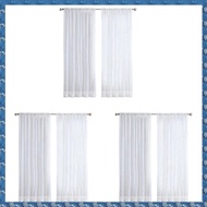 (FTQN) 12 Panels White Sheer Curtains 84 Inches Long Rod Pocket Window Treatment Gauze Voile Drapes 