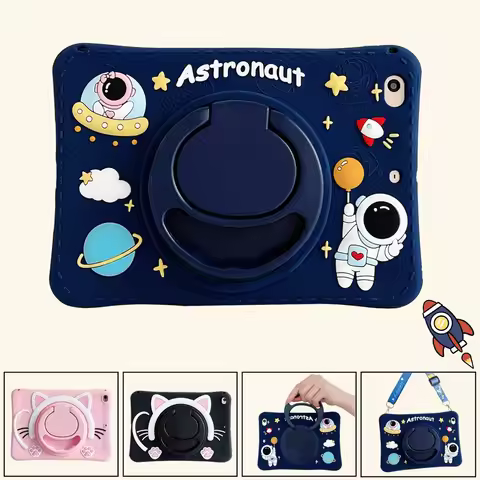 Kids Astronaut Stand Tablet Case For Samsung Galaxy Tab A8 10.5 SM-X200 X205 S6 A7 10.4 SM-T500 T507