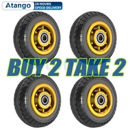 4pcs Silent Rubber Single Wheel 3/4/5 Inch Heavy Duty Caster Wheel Silent Trolley Wheel