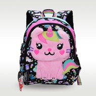 Australia Smiggle High Quality Original Children's Schoolbag Girls Backpack Cute Pink Plush Cat Schoolbag New Cartoon Kids Bags