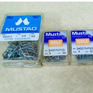 Mustad 34007NPSS O'Shaughnessy Stainless Steel Mata Kail Jualan Kotak (Clear Stock)