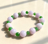 紫羅蘭冰陽綠翡翠手珠手鍊 | 天然緬甸玉A貨翡翠 | 送禮
