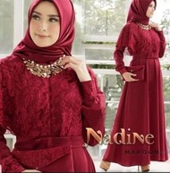 Baju Gamis Muslim Wanita - Gamis Maxi Nadine Maroon